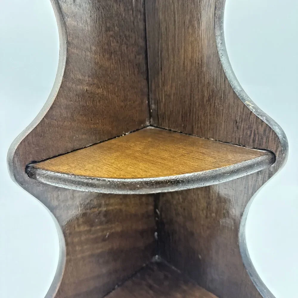 Vintage Wooden 3 Tier Wall Corner Shelf Display Shelf Hanging/free Standing 20